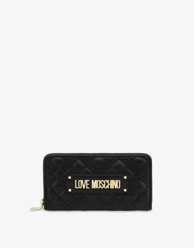 Quilted zip-around wallet