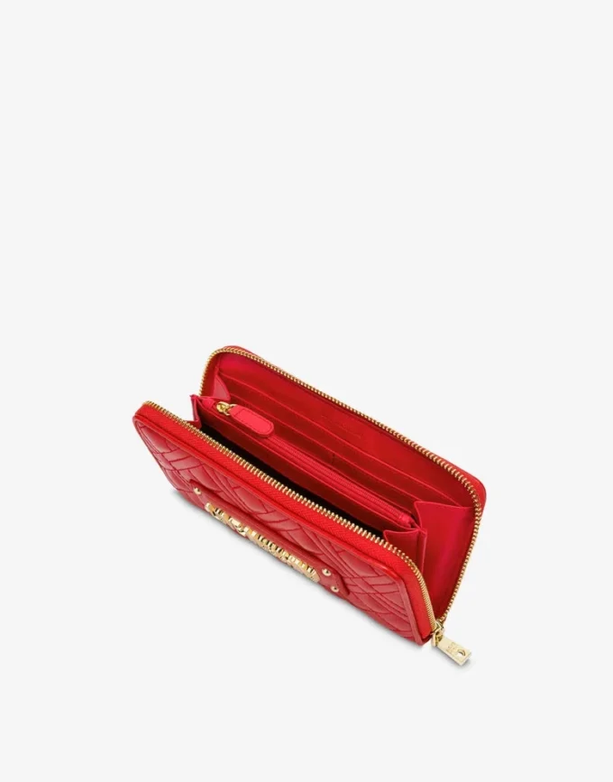 Quilted zip-around wallet