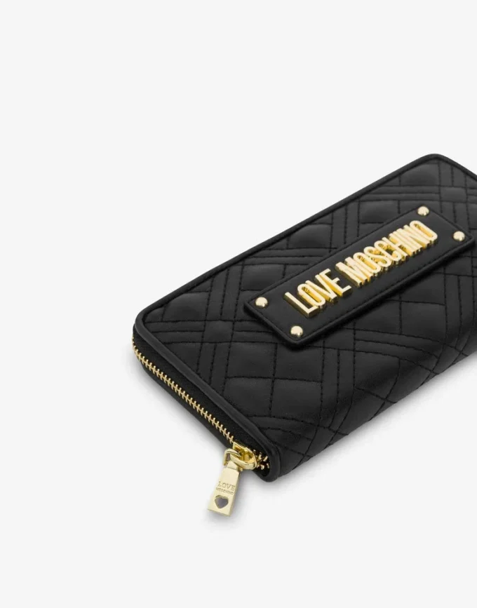 Quilted zip-around wallet