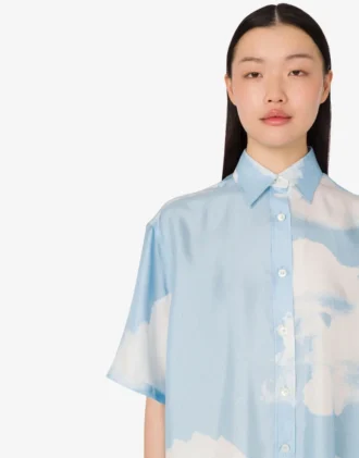 Silk twill shirt Archive Clouds