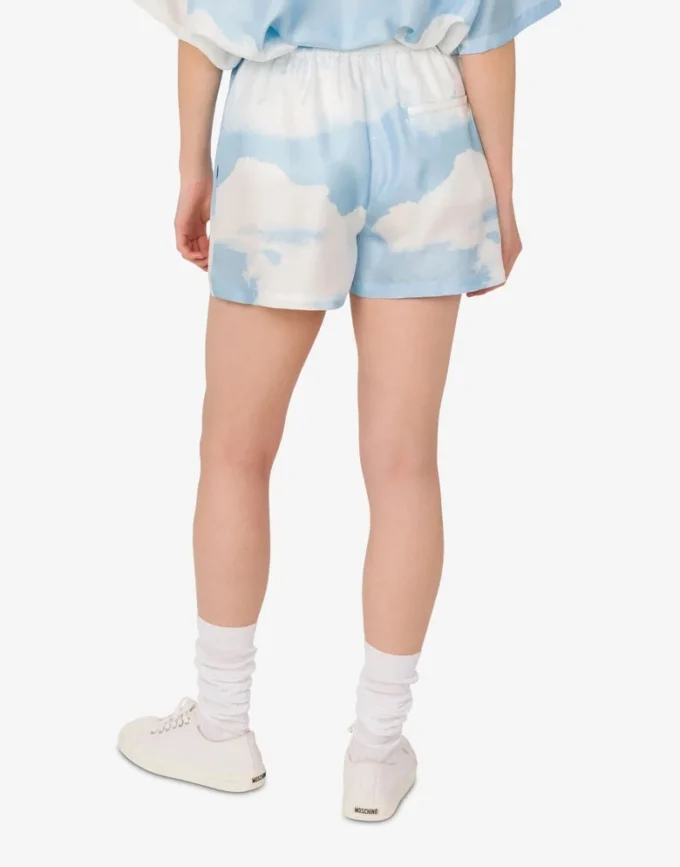 Silk twill shorts Archive Clouds