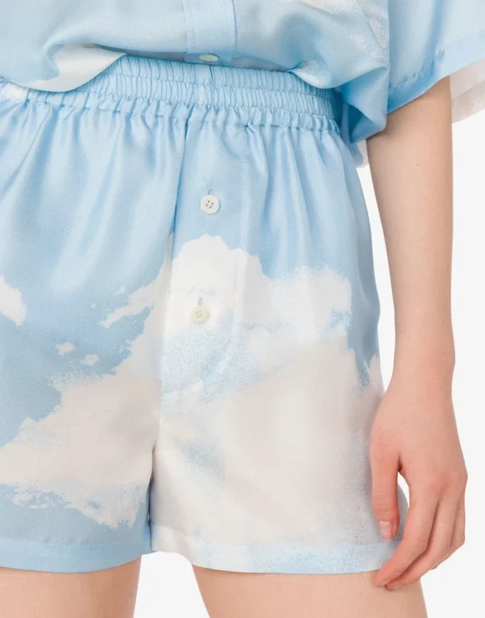 Silk twill shorts Archive Clouds