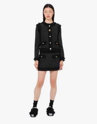 Stretch bouclé miniskirt