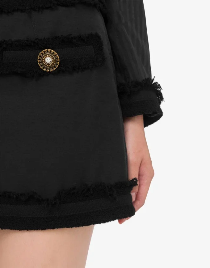Stretch bouclé miniskirt