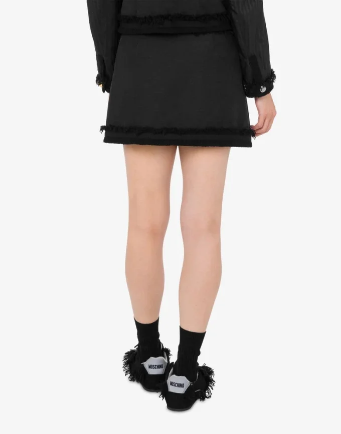 Stretch bouclé miniskirt