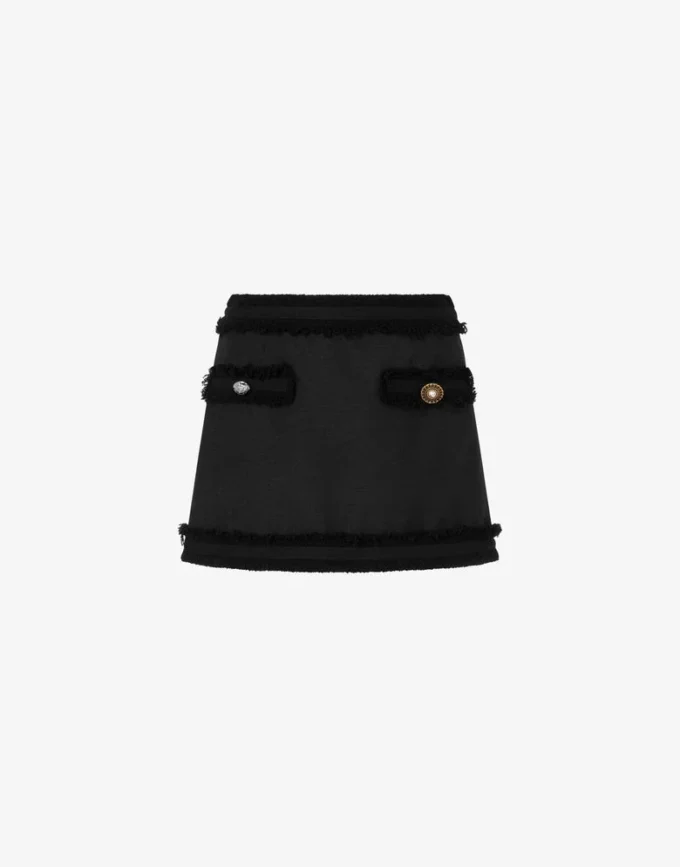 Stretch bouclé miniskirt