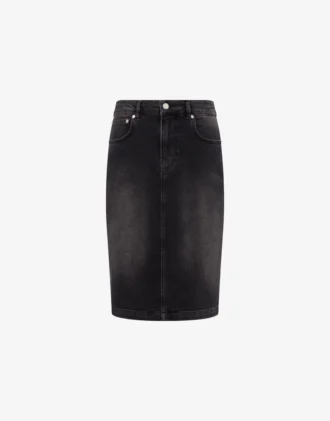 Stretch cotton denim skirt
