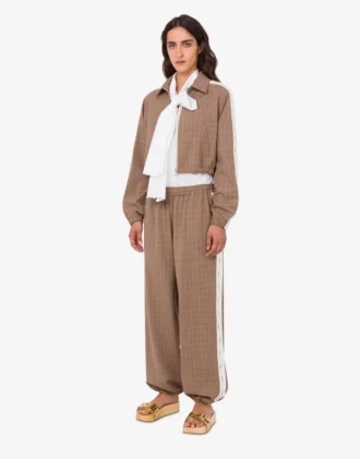 Stretch wool blend cloth pants