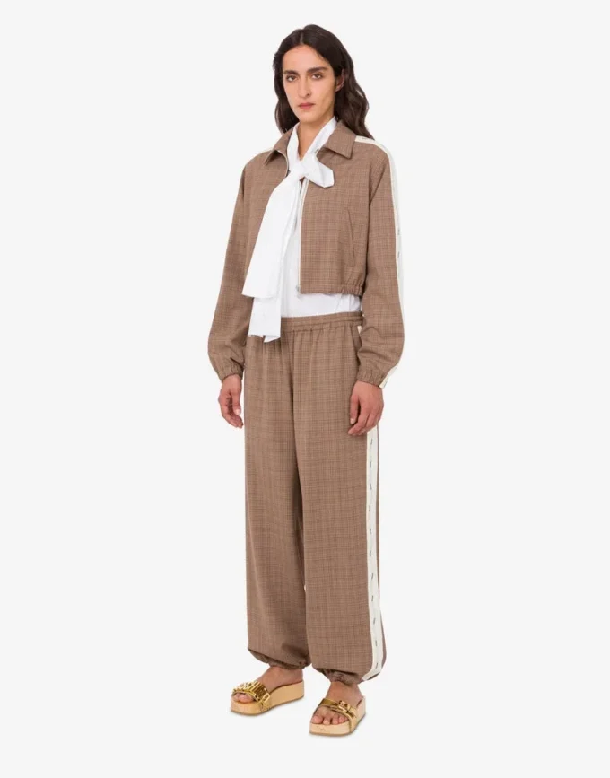 Stretch wool blend cloth pants