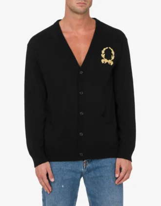 Wool and Cashmere Cardigan Laurel Crown Embroidery Wool and Cashmere Cardigan Laurel Crown Embroidery