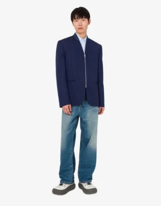 Yarn-dyed pinstriped wool jacket Yarn-dyed pinstriped wool jacket