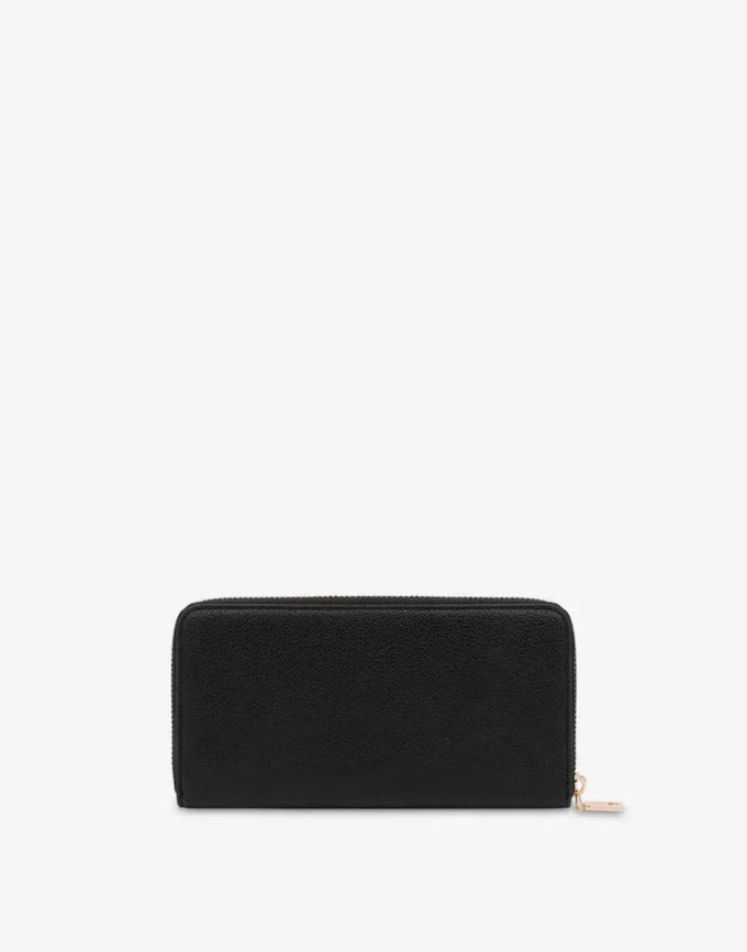 Zip-around wallet with lettering logo